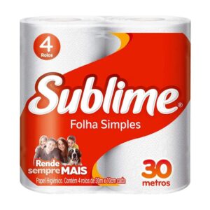 Papel Higienico Folha Simples Sublime – (4 Rolos)