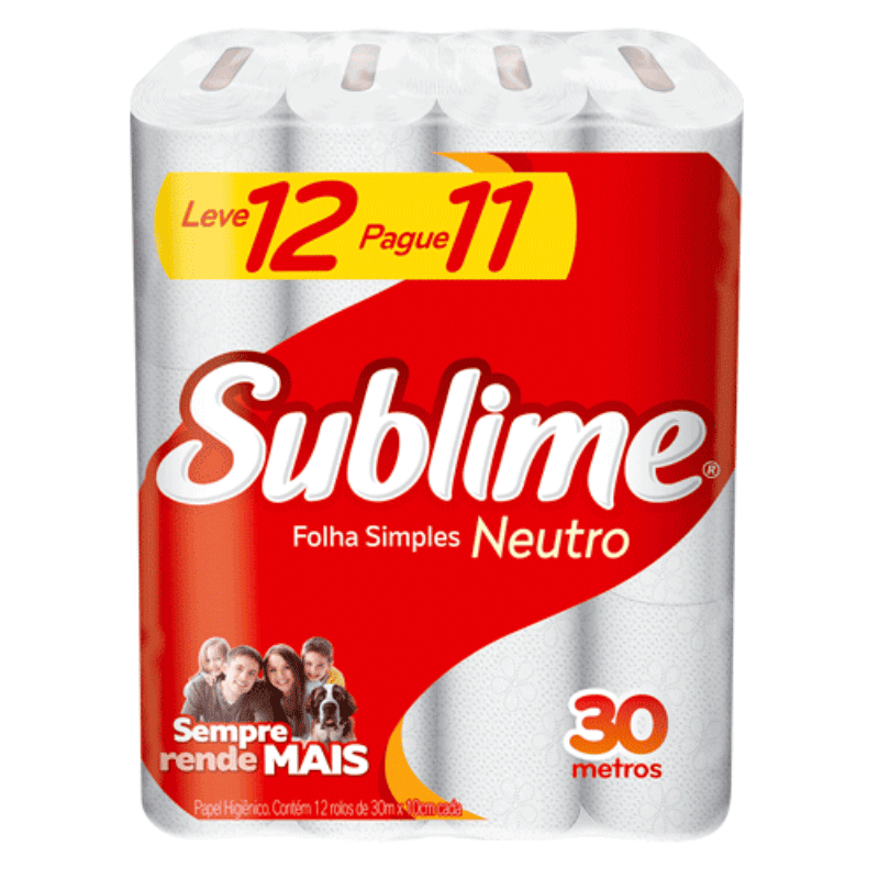 Papel Higiênico Sublime Neutro 12 Rolos – 201545 – SJ Limp