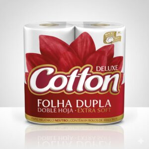 Papel Higiênico Cotton Folha Dupla 30m – (4 Rolos)