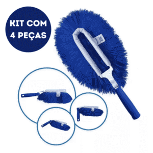 ESPANADOR ELETROSTATICO - AZUL - PACOTE 04 PEÇAS