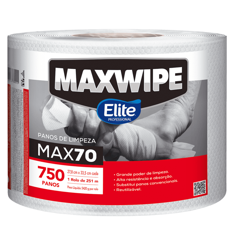 Pano de Limpeza Pesada MAXWIPE 70 – (Rolo 1X750 PANOS (VM) - 38589)