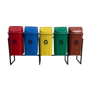COLETA SELETIVA 60 LITROS – KIT COM 5 LIXEIRAS